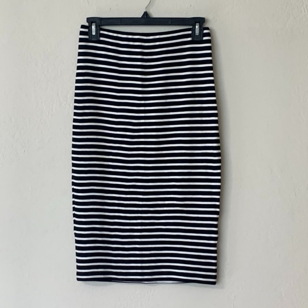 Philosophy Black and White Striped Pencil Skirt Womens Midi Length Skirt XS